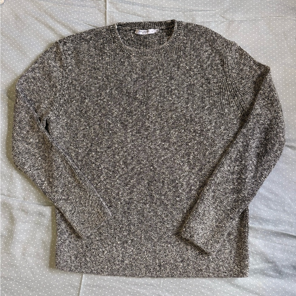M.M. Lefleur White Black Marbled Crew Neck Sweater Large